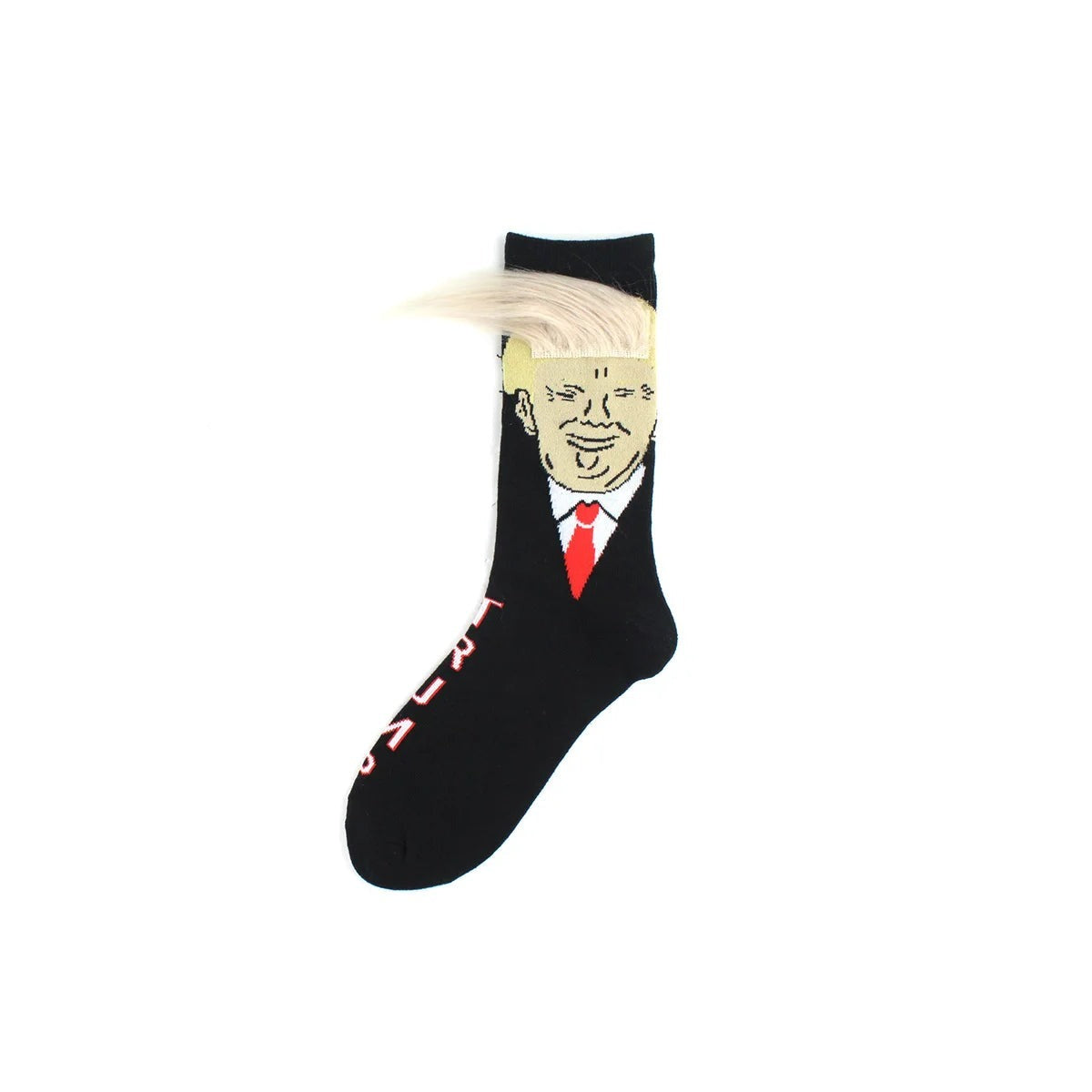 Trump Hair Socks side view on white