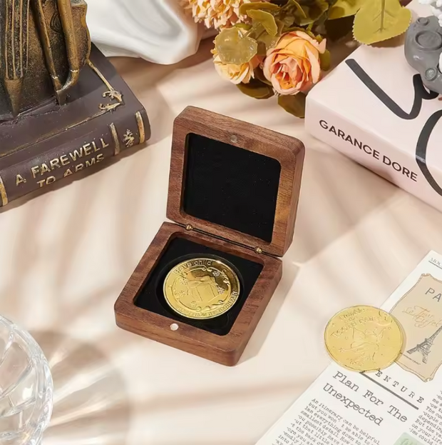 Wood Coin Case