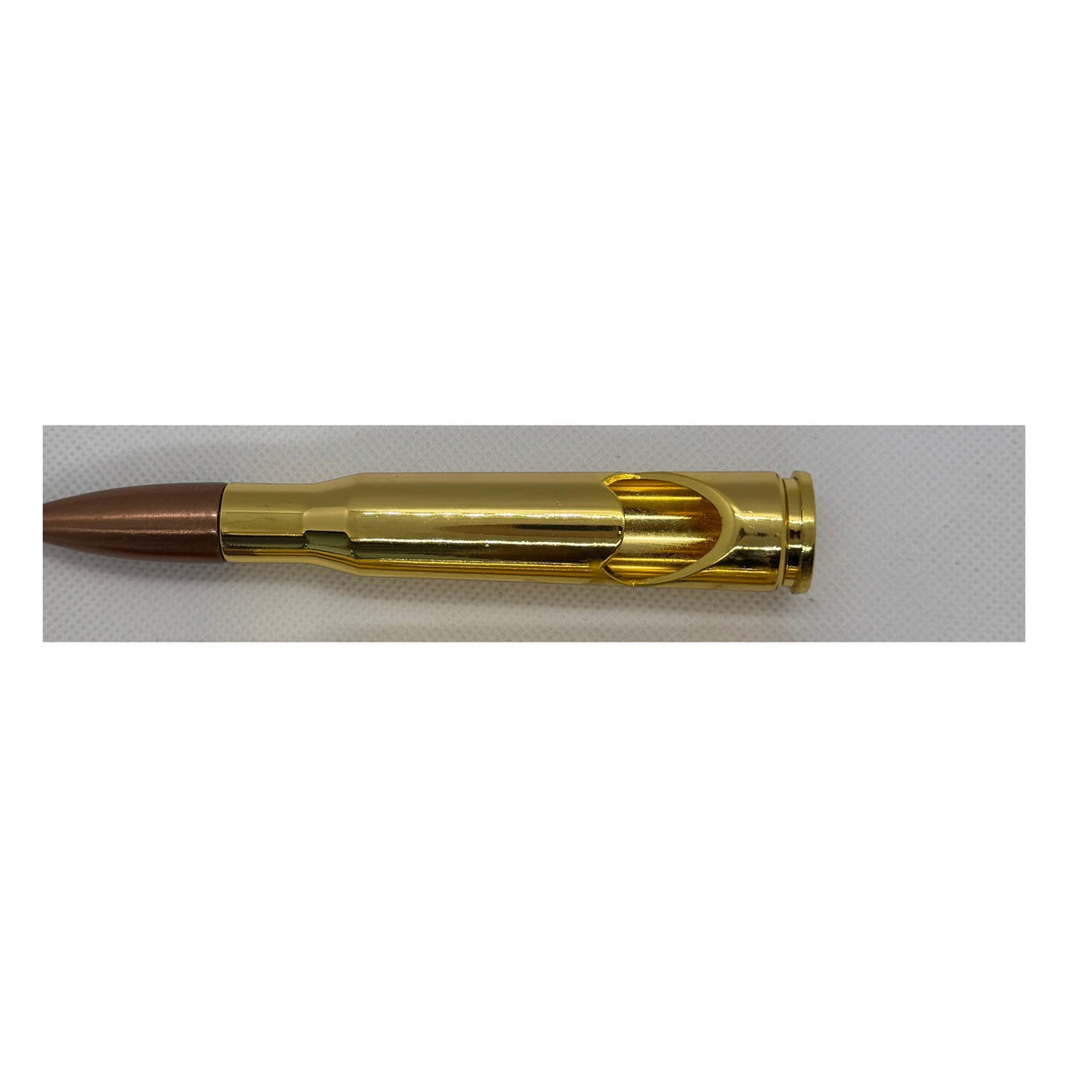 50 Cal Bullet Bottle Opener side view showing the cap-lifting notch