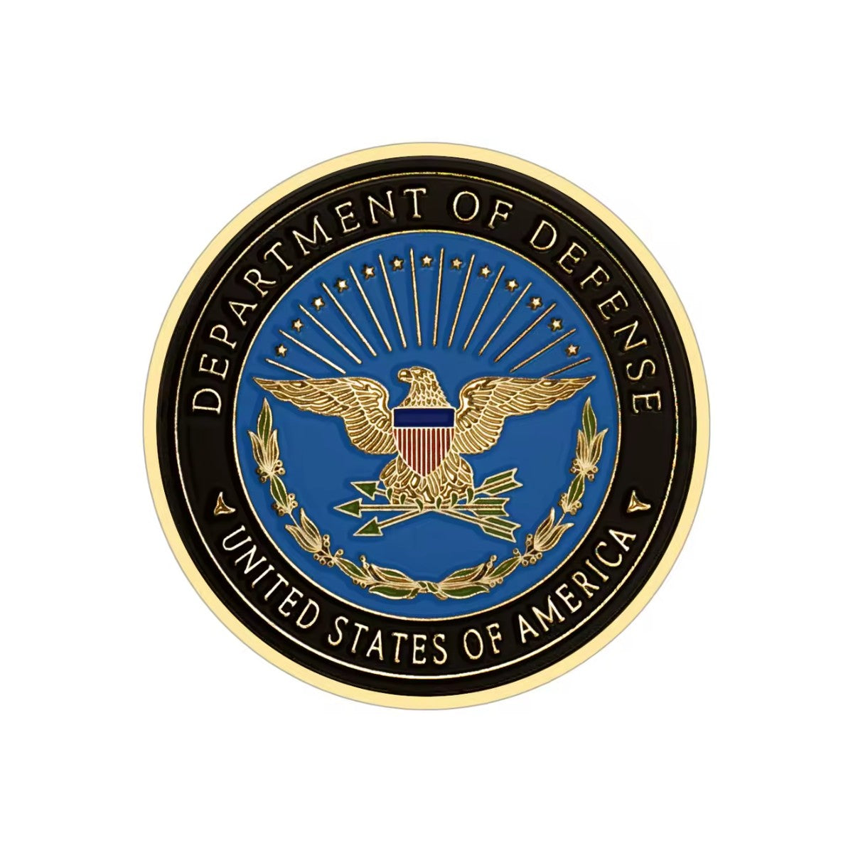 Defense Tribute Coin eagle side straight on: Department of Defense, United States of America
