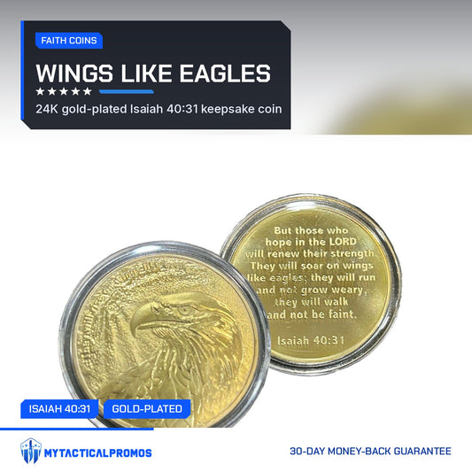 Isaiah 40:31 Eagle Coin, eagle front and verse back