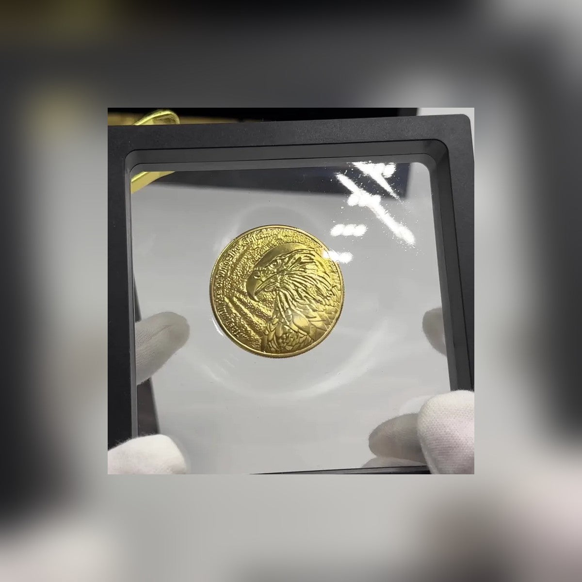 Isaiah 40:31 Eagle Coin in a CoinSeal floating display (sold separately)