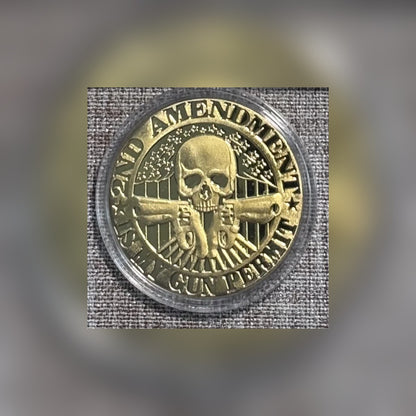 Second Amendment Coin in its clear capsule