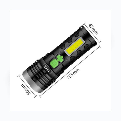LED Flashlight dimensions: 155 x 56 x 47 mm