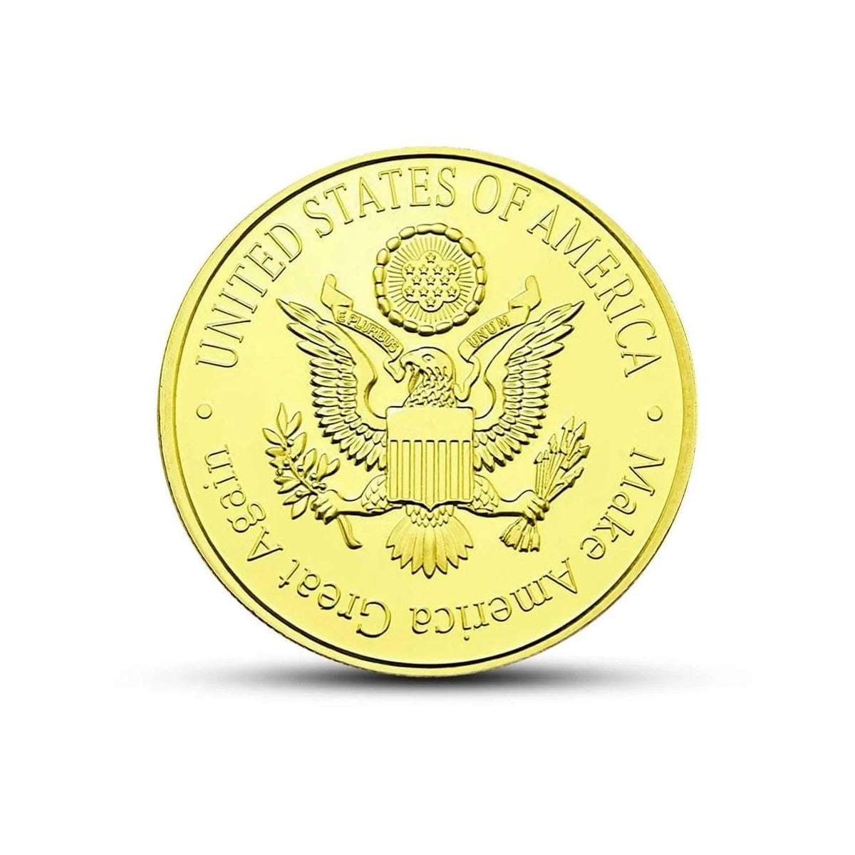 Abraham Lincoln Gold-Plated Coin reverse: eagle and shield, United States of America