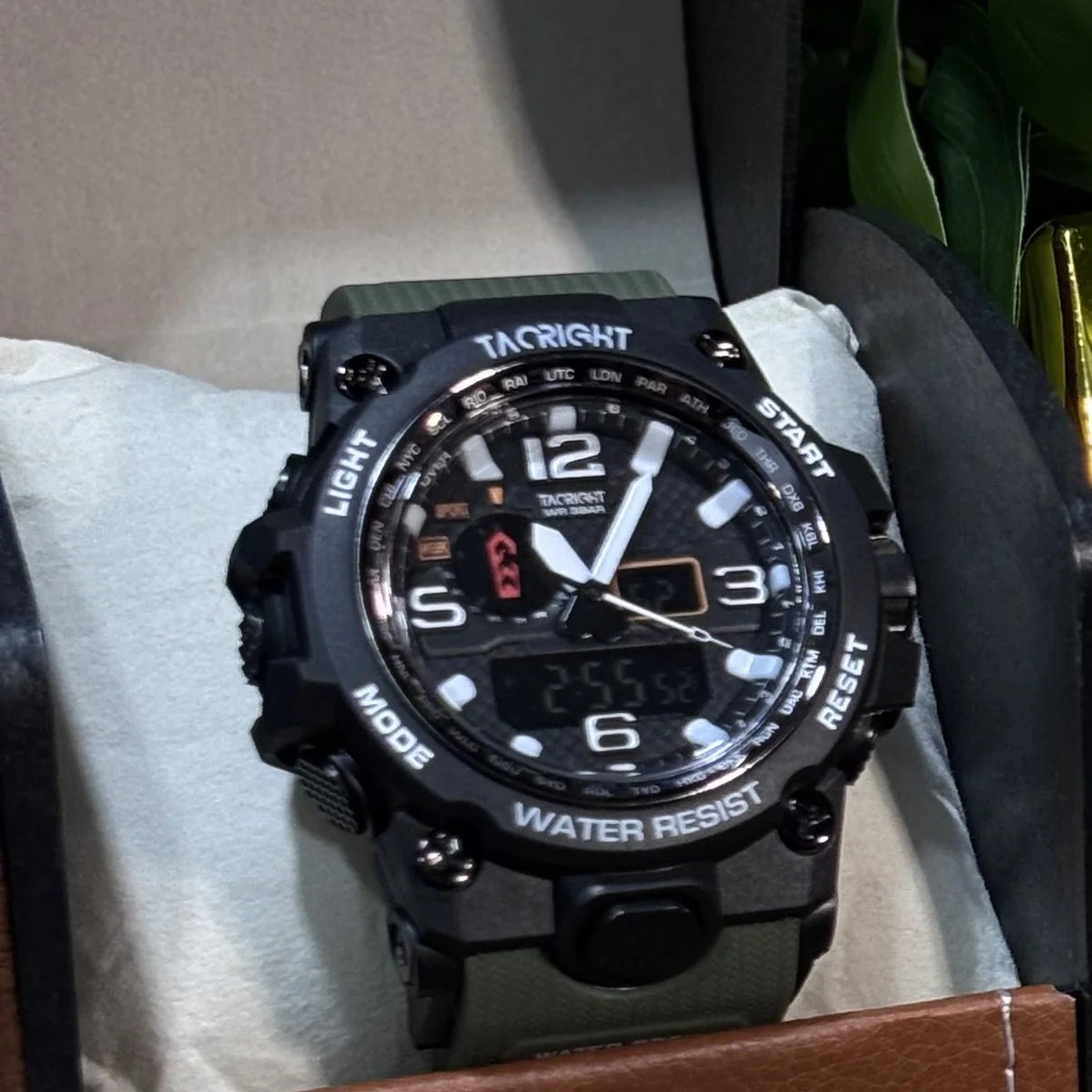 Military Watch displayed in a gift box on a shelf