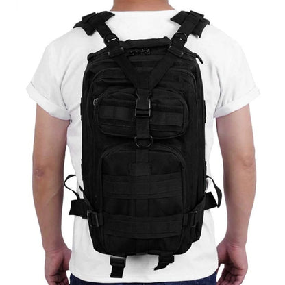 Tactical Backpack worn to show its compact size on the body