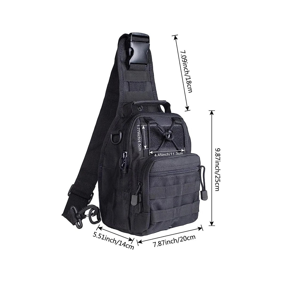 Tactical Shoulder Bag dimensions: about 9.87 x 7.87 x 5.51 inches