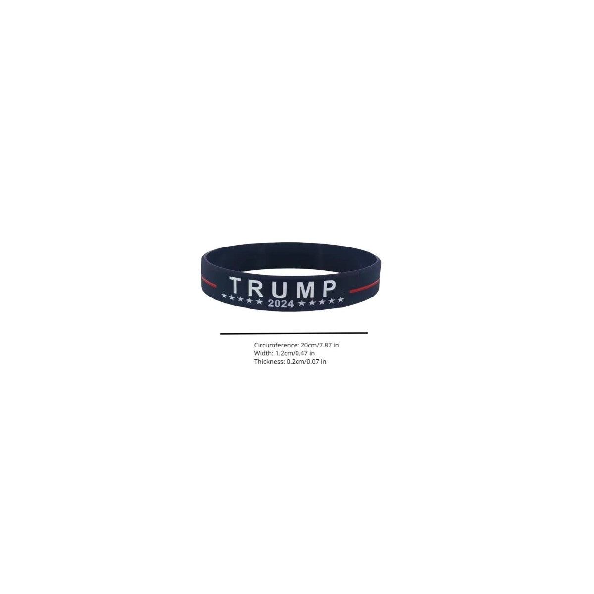 Take America Back Bracelets size: 20 cm (7.87 in) around, 1.2 cm (0.47 in) wide, 0.2 cm (0.07 in) thick