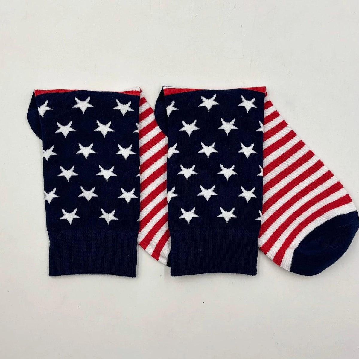 USA Flag Socks pair folded side by side
