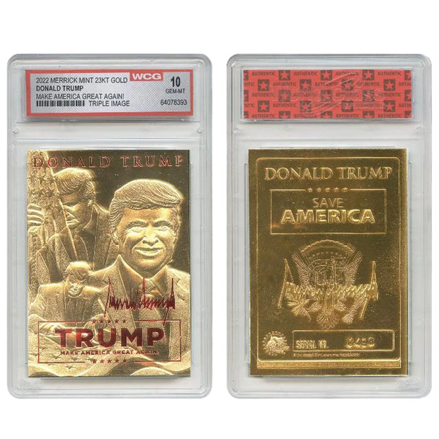 Trump MAGA - 23k Gold Sculpted Trading Card