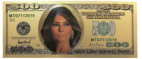 $500 First Lady Melania Trump 24kt Gold Bill